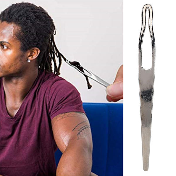 2st Dreadlocks Hårförlängning Virknål Verktyg för peruk Dreadlock fläta hår Silver