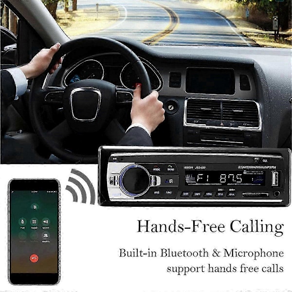 12V 1 DIN Bluetooth Bil Stereo Audio In-Dash Håndfri FM Aux Input Receiver SD USB MP3 Radio Afspiller