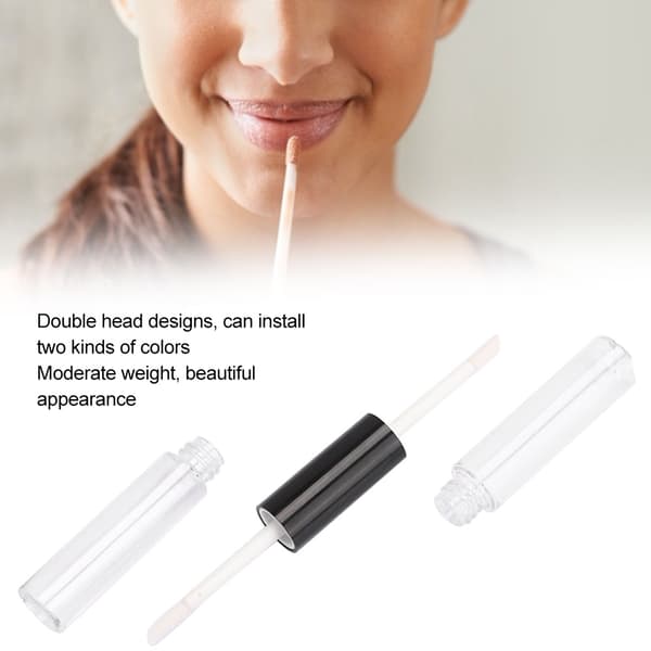 10 stk. 5 ml tomme dobbelthovedede lipglossrør dobbeltsidede DIY læbestiftflasker