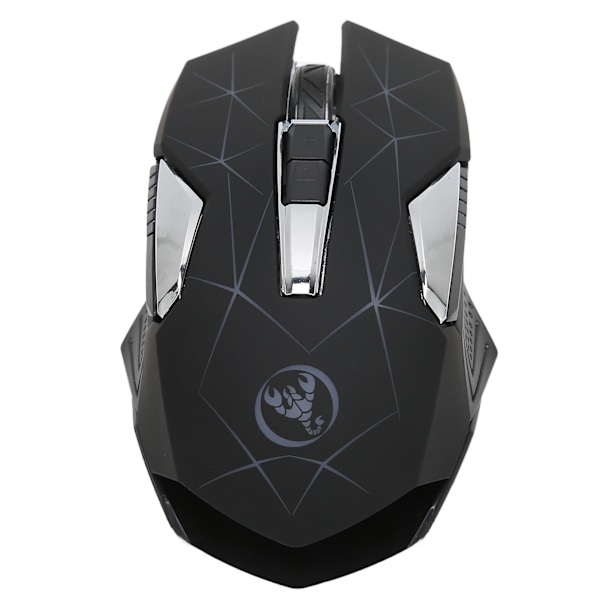 Trådløs mus 2.4G trådløs ergonomisk design 3 DPI sklisikker rulle USB oppladbar spillmus for PC bærbar datamaskin svart