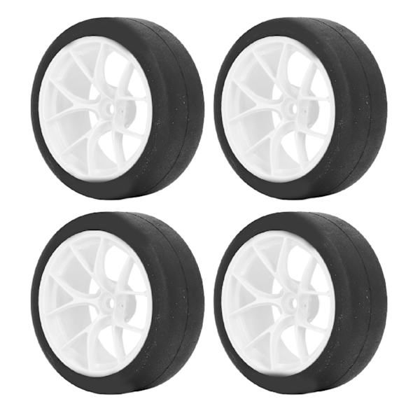 4 st 1/10 On Road Hjul Däck Gummi Universal för TAMIYA TT01 XV01 RC Bil Typ A Vit