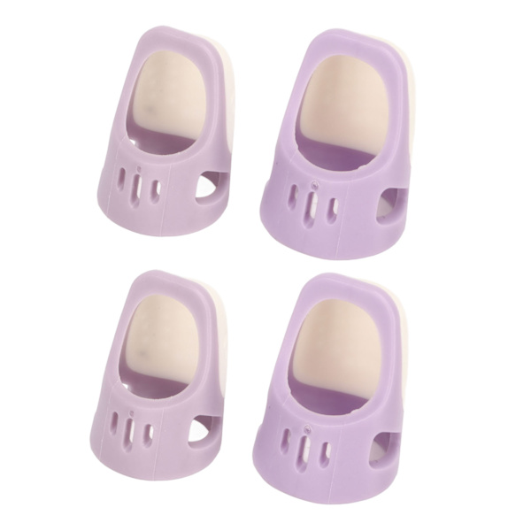 4 st silikonfingerborg lila mjuk elastisk fingerskydd fingertoppar skydd för korsstygnsbroderi