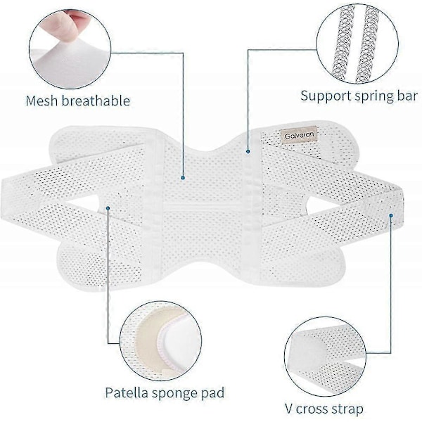 Galvaran Knæbandage XL - Meniskskade, Knæsmerter, ACL, MCL, Arthritis - Justerbar & Åndbar Knæstøtte