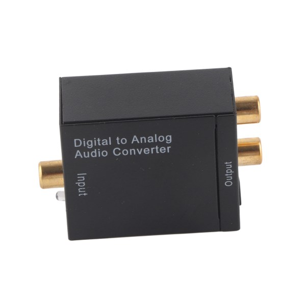 Digitaali-analogimuunnin DAC-dekooderi Toslink- ja koaksiaalituloilla analogisille 2RCA-lähdöille Musta isäntä USB -kaapeli kuituoptinen kaapeli