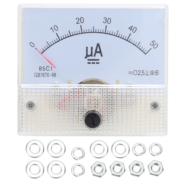 85C1 DC0-50UA Pointer DC Amperemeter Head Ampere Meter Line Circuit Mätenhet