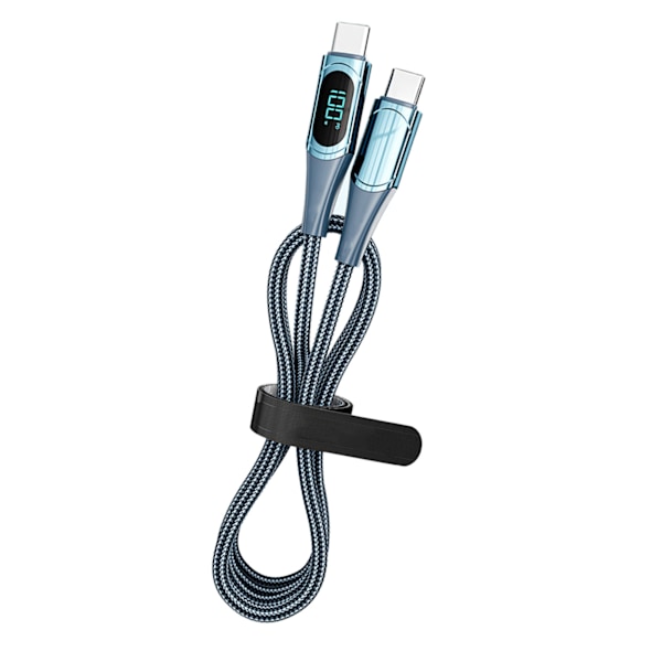 Snabbladdningsdatakabel PD LED Digital Display USB-datakabel för bärbar dator surfplatta telefon 6,6 fot blå