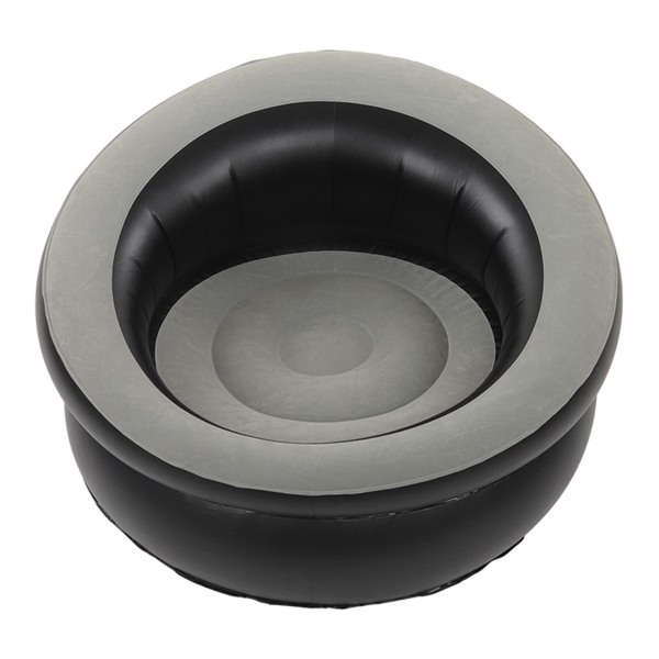 Oppblåsbar Sofa Flocking Luft Sofa Enkel Oppblåsbar Stol for Stue Soverom Leserom Kontor Balkong Reise Grå