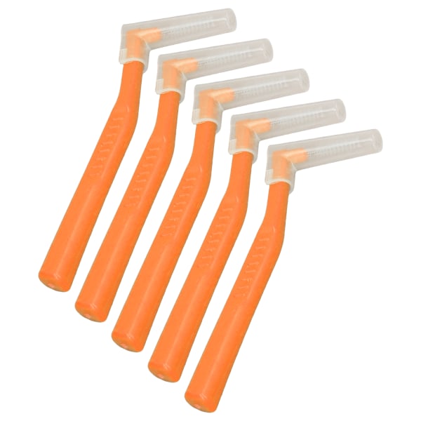 5 kpl L-muotoiset hammasväliharjat Tehokkaasti puhdistava plakinpoistoharja hampaidenhoitoon Oranssi orange