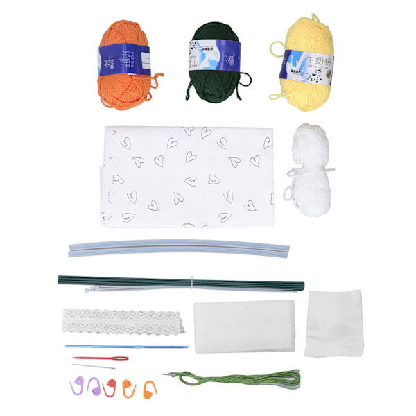 Handgjord bukettmaterialset fint hantverk konstgjord blombukett material DIY garn bukett kit för flickgåva 6 tulpaner 3 vita prästkragar