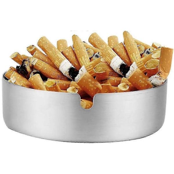 Pyöreä tuhkakuppisetti, ruostumatonta terästä, ihanteellinen hotelli- ja ravintolakäyttöön_SZXM