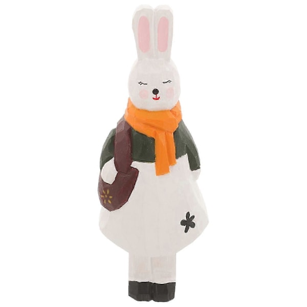 Påskhare Figur Träsnidad Påskkanin Skrivbordskanin Ornament Färgstark 13.50X5.20X4.20CM