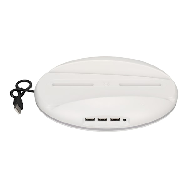 LED-pystyteline, tyylikäs plug and play -telakka 3 USB2.0-portilla, värikäs valo PS5-konsoleille, valkoinen