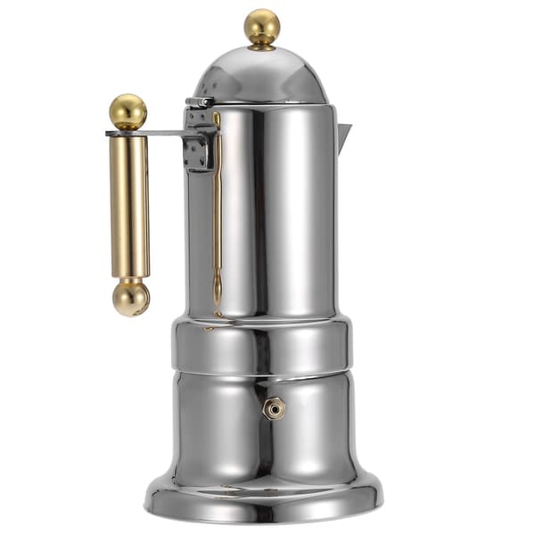 Rustfritt stål Moka Pot kokeplate Espressobrygger med sikkerhetsventil 200 ml