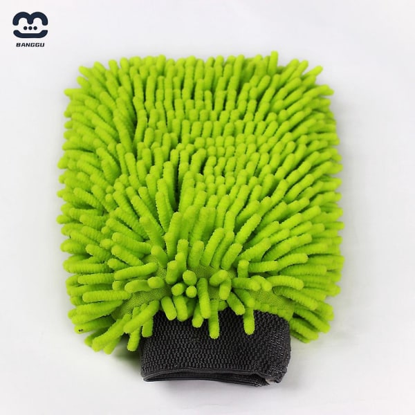 Limegrønn Premium Microfiber Wash Mitt for ripefri rengjøring