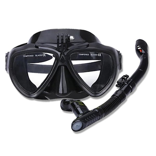 Dykarmask, 180° vy HD Snorkel-/dykarmask, Anti-imma Dykarglasögon och Anti-läckage Snorkelmask Set