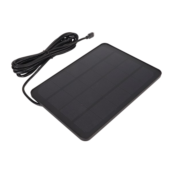 Kamera solpanel IP65 Vandtæt kameraoplader 5V 4W Høj effektivitet til Micro USB C Sort