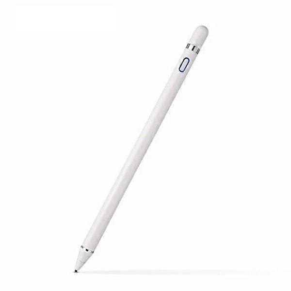 2-i-1 Stylus Pen Apple IPad Android Tablet Ritpen Hvid