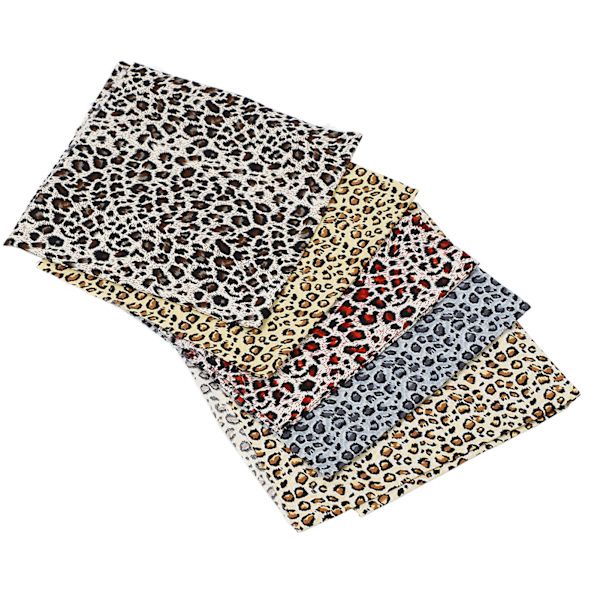 5 kpl Leopardikuvioinen print 5 väriä Hajuton Pehmeä Leopardikuvioinen print Patch Kangas