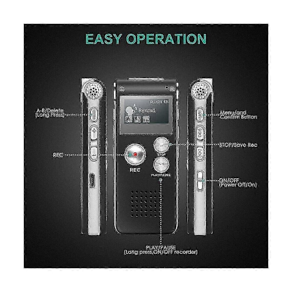 Paranormal Utrustning 8GB EVP Digital Röstinspelare USB Spökjakt Utrustning