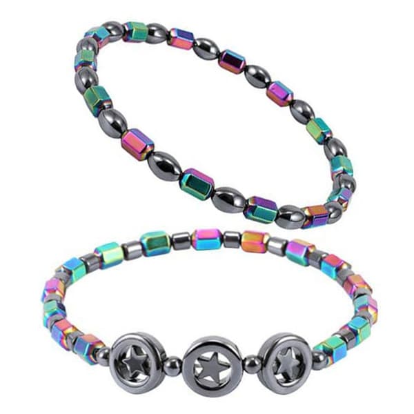 2 stk. magnetisk terapi ankelkæde elastisk anti-hævelse hæmatit ankelkæde armbånd unisex til mænd kvinder
