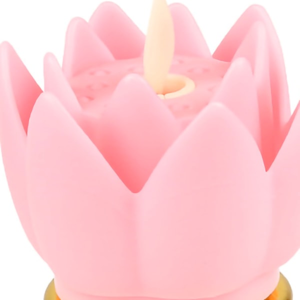 LED Lotus Lampe Simuleret Stearinlys Design Blødt Naturligt Lys Lotus Blomster Lys Buddha Lampe Dekoration Pink