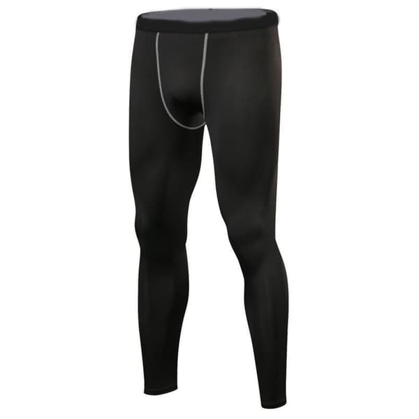 Kompressionstights til mænd Elastiske træningsleggings til mænd Hurtigtørrende atletisk træning Løbetights Grå linje XL