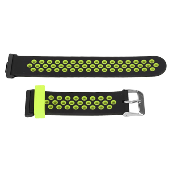 Älykellon hihna silikonihienkestävä, hengittävä säädettävä ranneke watch Fit 2 musta ja vihreä
