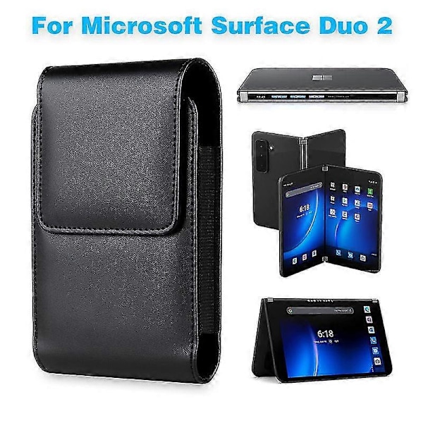 PU Läderfodral För Microsoft Surface Duo 2, Telefonväska Bältesfodral