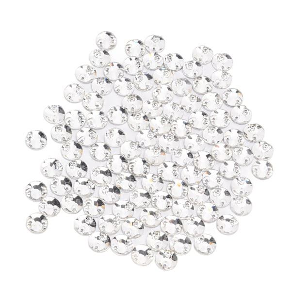 100 stk flate ryggstens med dobbelt hulldesign, enkel å bruke, utsøkt dekorative DIY-deler for dekorasjon 10 mm