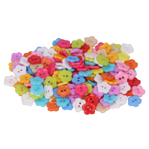 200 stk. Blomsterknapper Farverige DIY Fremstilling Plast Blanke Dekorative 1,3x1,3cm/0,5x0,5in Syknapper til Scrapbooking