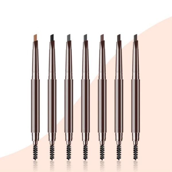 Meikki, kaksipäinen automaattinen kulmakynä Natural Eye Brow Pencil vedenkestävä kestävä kulmakarvakynä kulmakarvaharjalla B B