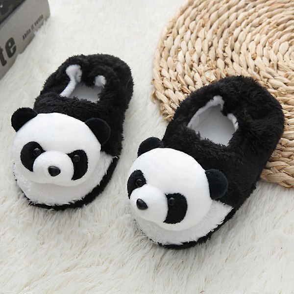 Panda - Plyschdjur Tofflor 26/27 EU, Varma Bomullstofflor för 1-6 År Gamla Barn, Julklappar till Barn, Tecknad Panda Päls Inomhus Tofflor