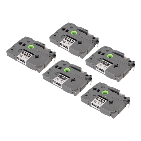 5 stk Label Maker Tape 9mm Lamineret Vandtæt Farveægte Multi Purpose Labeler Tape til PT D210 PT D200 PT H110 PT D400 Hvid På Sort Bze 325
