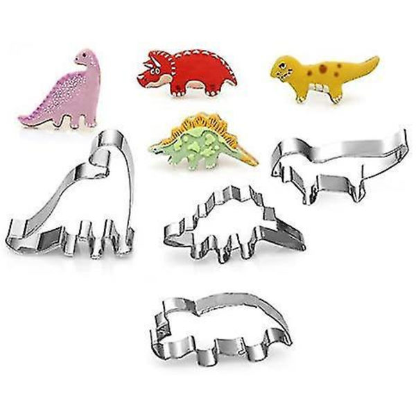 Rostfritt stål Dinosaur Snowflake Cookie Cutter Set med enkel, exakt skärning och säker, bekväm hantering