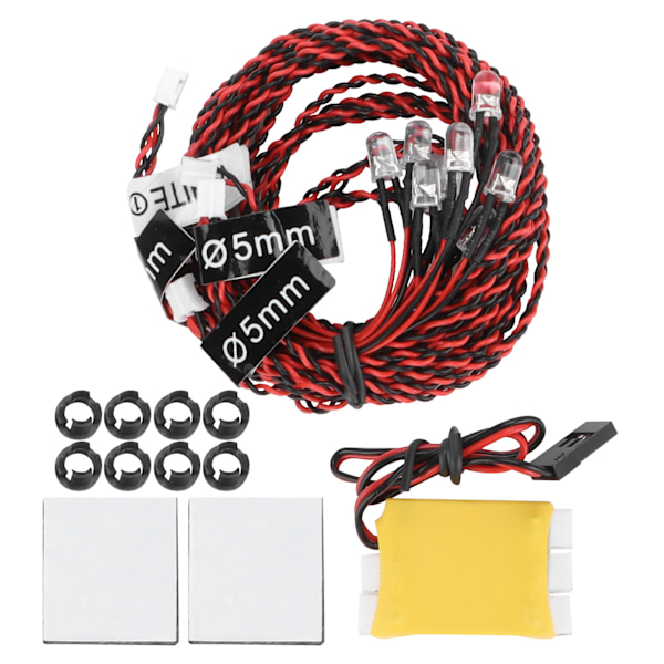 8 stk. RC LED-blitzlys Nattflyvning LED-lyssett for RC-flymodell Fly