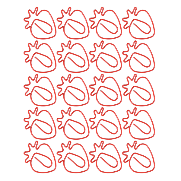 20 stk papirclips Søde røde jordbær form bogmærke klip Sjove kontorartikler