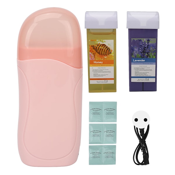 Vaxrulle Kit 40W Rulle Vaxning Kit med 2st 100ml Mjuk Vaxpatron för Hårborttagning EU-kontakt 220V