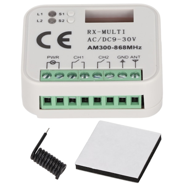 2-vejs fjernbetjeningskontaktmodul Universal Smart Wireless 300 til 868MHz Multifrekvens fjernbetjeningsmodul 9 til 30V