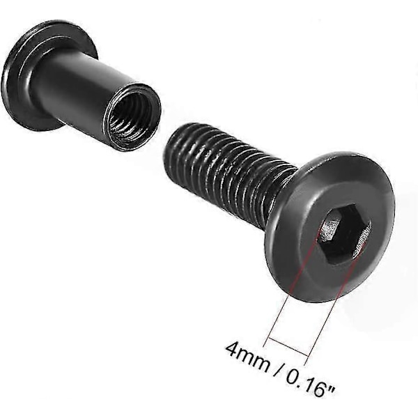 Skrue Stolpe Passer Til 5/16\"(8mm) Hul Dia, Han M6x10mm Bæltespænde Bindebolte Læder Fastgørelse Kulstofstål (sort) (10 sæt)