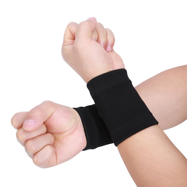Et par polyesterfiber sort sport udendørs super elastisk strikning Fleksibel manchet Smertelindring Håndledsbeskytter støtte