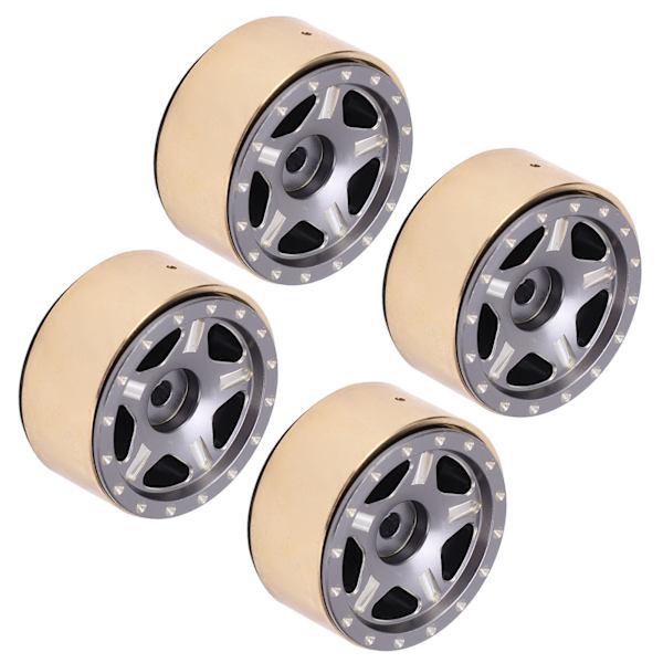 4 kpl RC Bead Lock -napoja alumiiniseoksesta messinki RC-ajoneuvon renkaiden napoja Axial SCX24 1/24 titaanin väri