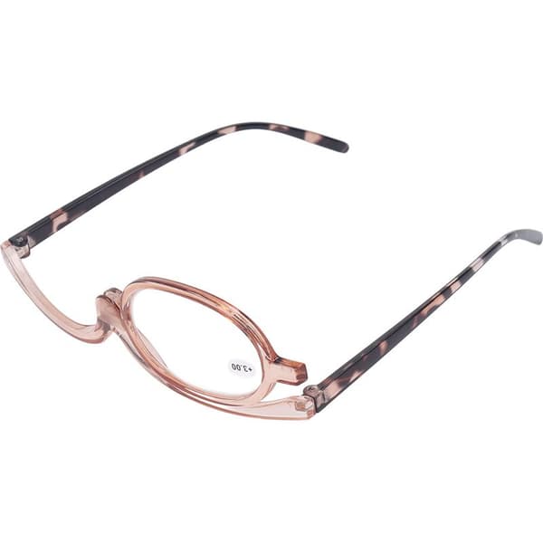 Sammenfoldelige læsebriller med 180° roterende forstørrelsesglas til makeup og kosmetik +3.00