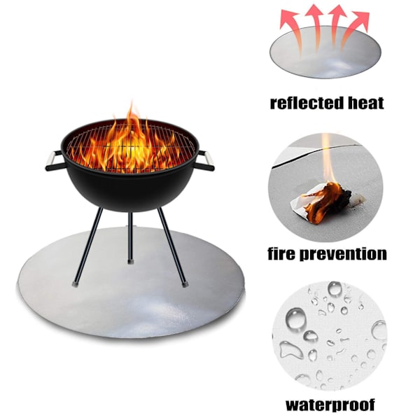 Isolerad grillpicknickmatta - Brandhämmande tyg, grå (30 tum)