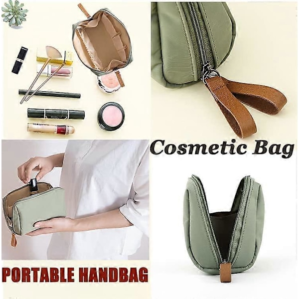 Rejse Makeup Pung Lille Kosmetiktaske Mini Makeup Tasker til Taske, Vandtæt Bærbar Rejse Toilettaske med Lynlås, Lille Makeup Organizer Clutch