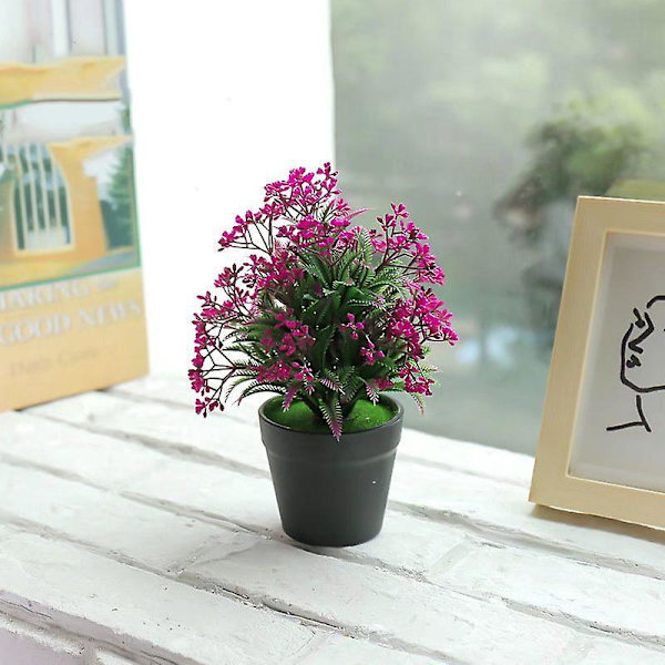 Kunstig Bonsai Træ Sæt med Kreative Pynt - 4 Stykker