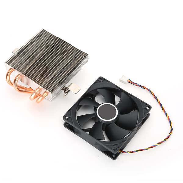 CPU-kjøler Push Down Blow Down 4 Messingrør 4 Pin Ikke Lys Svart for AMD 775 / 1366 / 1155
