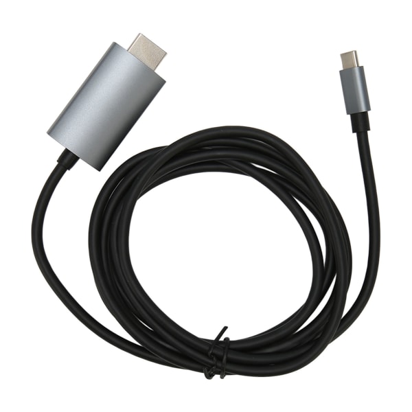 Typ C till HD Multimedia Interface Kabel Stöd 4K 30Hz Plug and Play Typ C till HD Kabel för TV-skärm Svart Grå