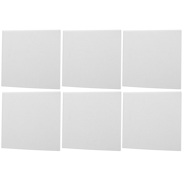 6 stk lydabsorberende plater akustisk polyesterfiber lydisolerte brannsikre lyddempingspaneler (hvite)
