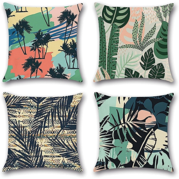 4 set puuvilla- ja pellavatyynynpäällisiä sohvalle, ulkopuutarhaan, sänkyyn ja sohvatyynyihin - 45 x 45 cm (18" x 18")