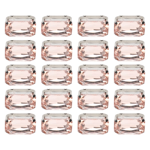 20 st DIY klodiamanter bröllopsklänning retro mode hantverk glas kläddekorationer 13 x 18 mm vattenrosa rektangulär glas klodiamant